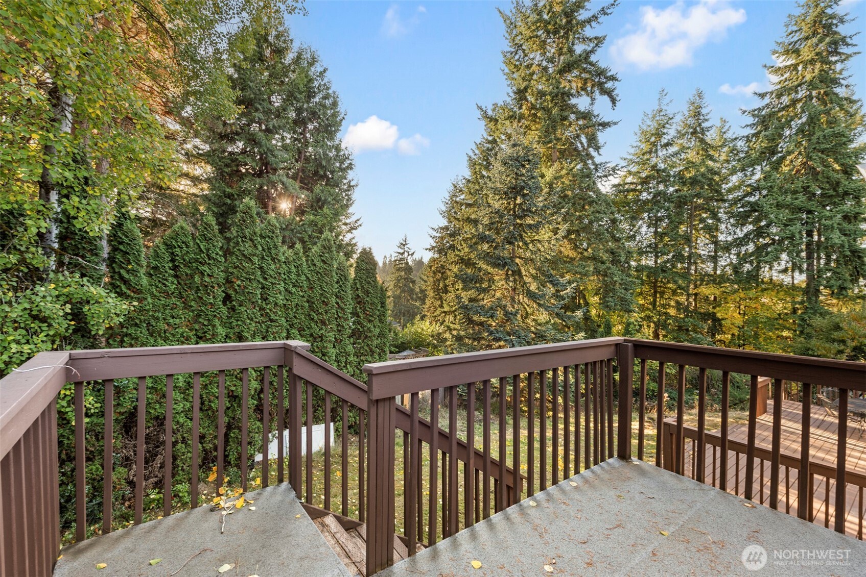 13405 Southeast 56th Place Bellevue, WA 98006 - Photo 34 of 38 a view of a wooden roof deck