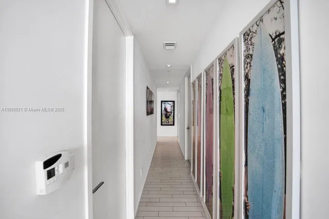 a view of a hallway with a elevator