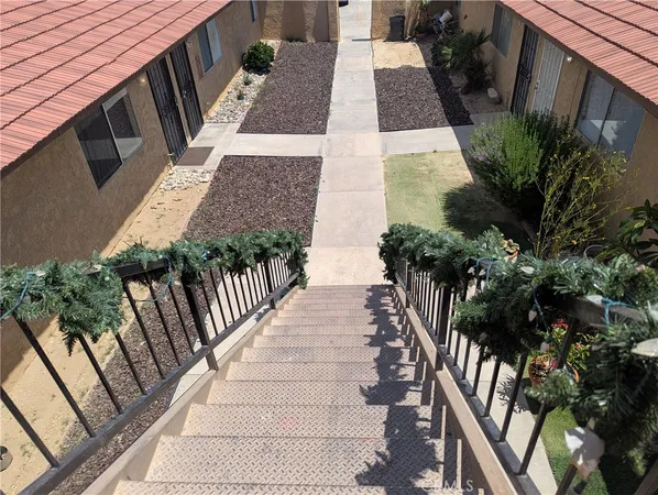a view of an outdoor space with seating area