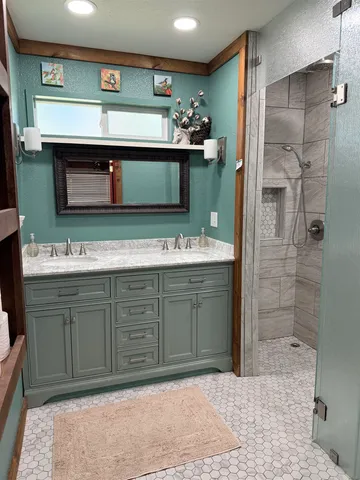 a bathroom with a shower