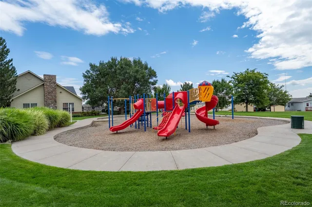 a view of outdoor space with trampoline