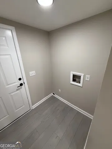 an empty room with a workbench