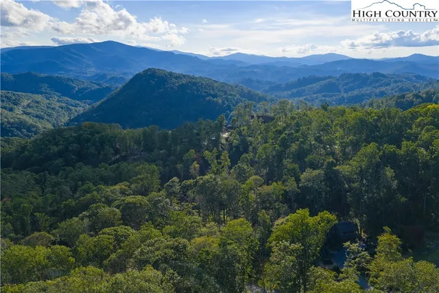 a view of a lush green hillside and a houses