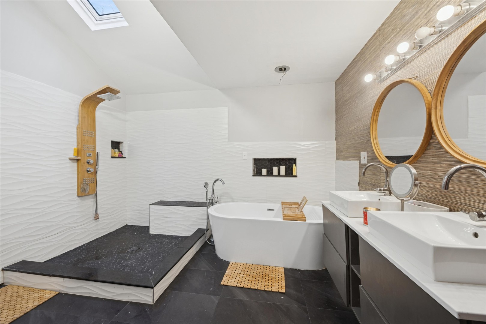 365 61st Street Willowbrook, IL 60527 - Photo 9 of 18 a spacious bathroom with a double vanity sink a mirror and a bathtub