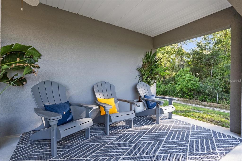 9947 Southeast 117th Street Road Belleview, FL 34420 - Photo 12 of 44 a view of a chairs and table in patio with a fire pit