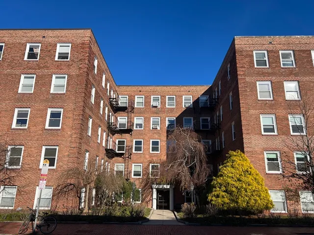 a view of a brick building
