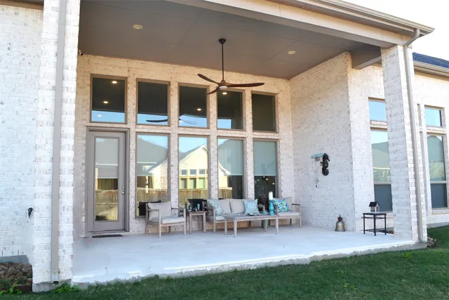 a view of a backyard of a house