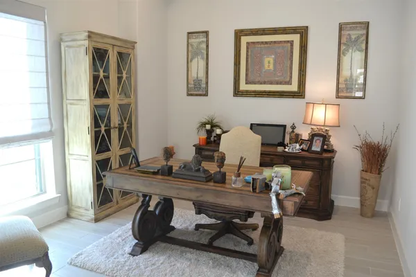 a living room with furniture
