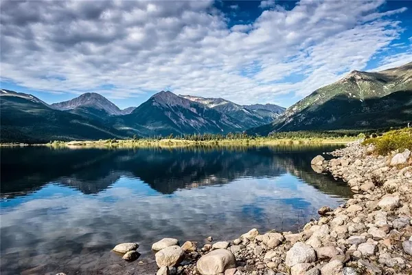 a view of lake with mountain
