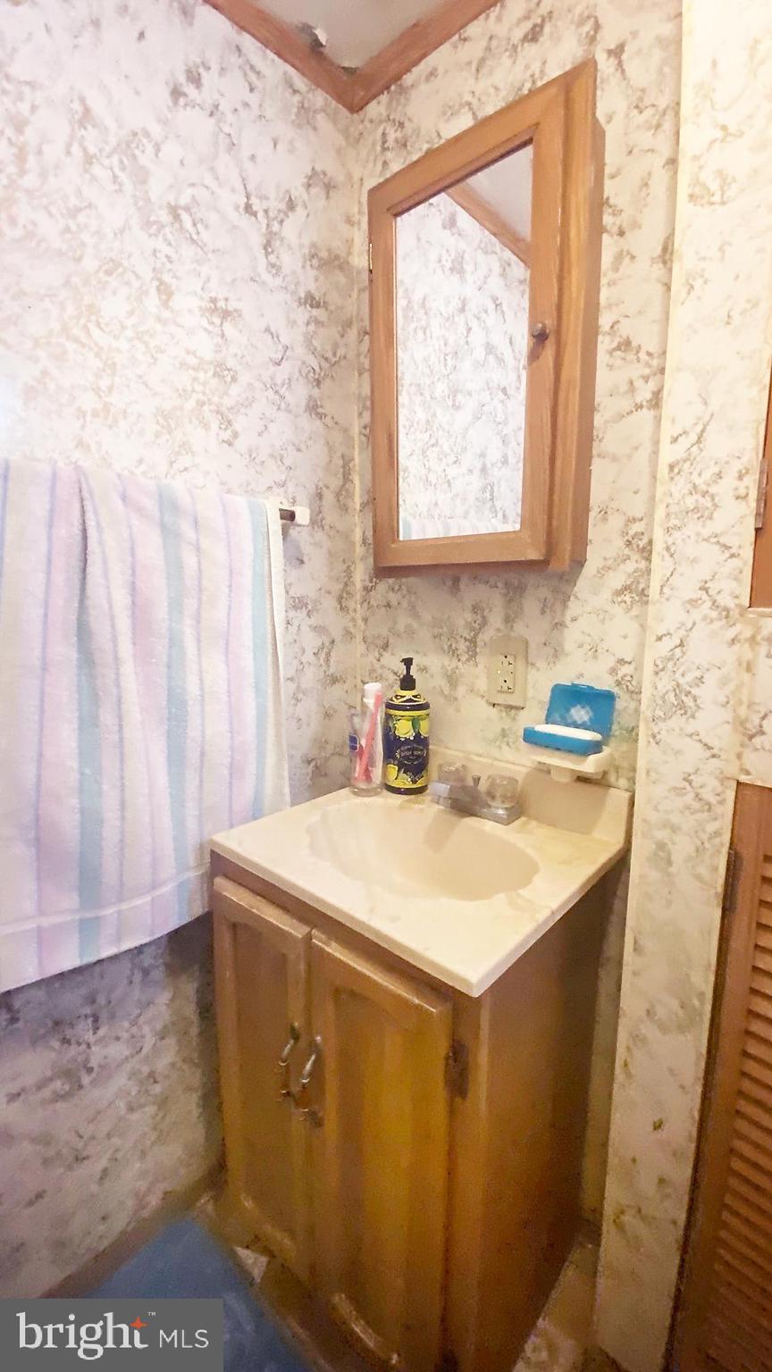 1144 Slocum Street Philadelphia, PA 19150 - Photo 23 of 27 a bathroom with a sink a vanity and a mirror