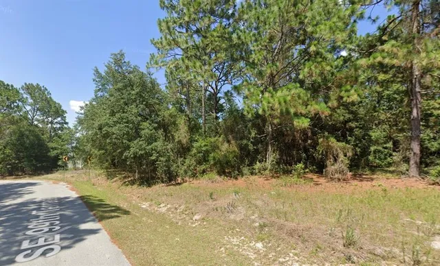 a view of a yard with a tree