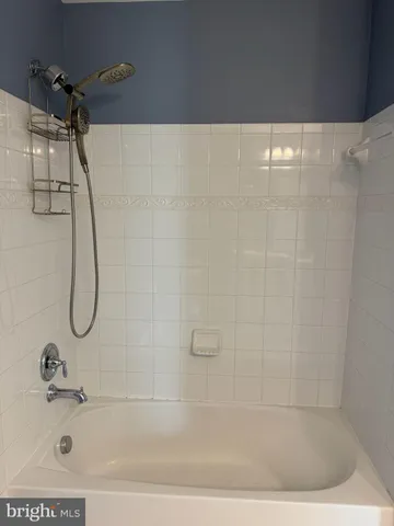 a bathroom with a bath tub