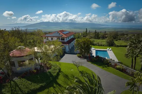 an aerial view of a house