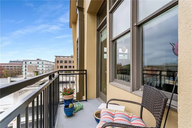 a view of a city from a balcony