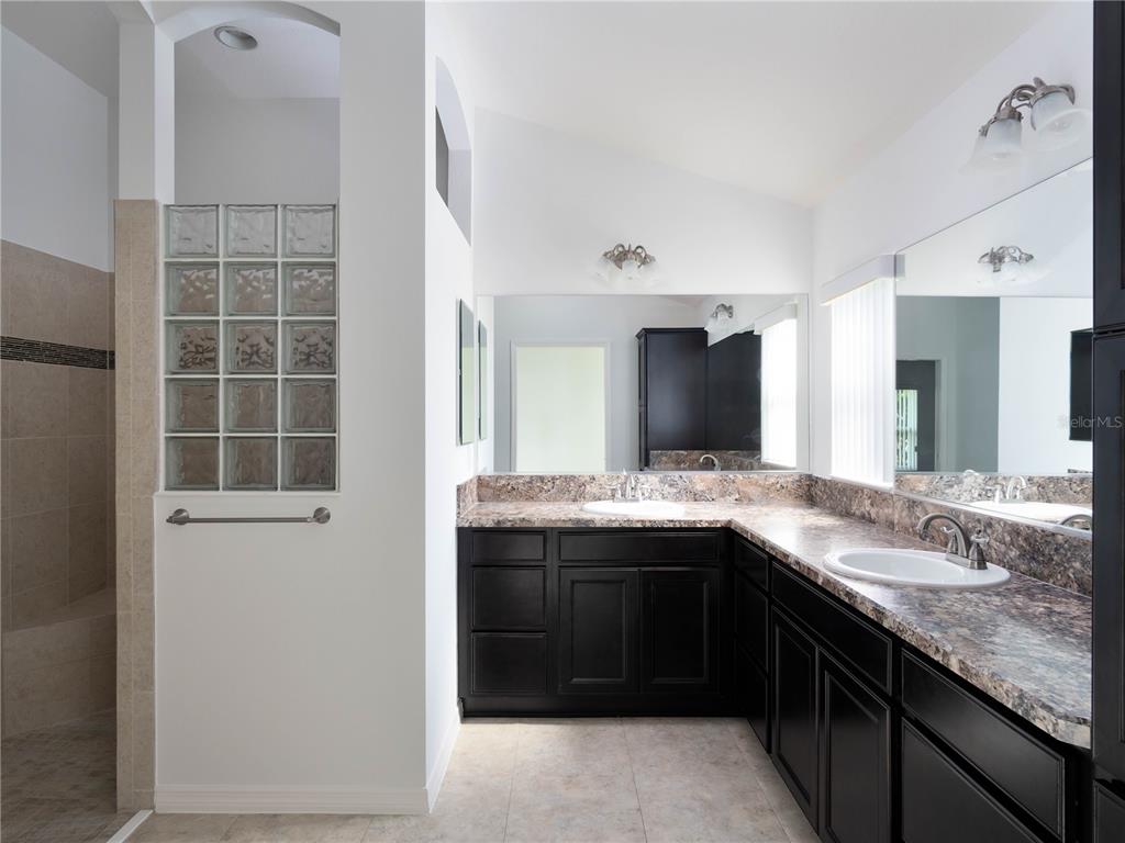 3942 Zenith Loop The Villages, FL 32163 - Photo 19 of 31 a bathroom with a granite countertop sink and a mirror
