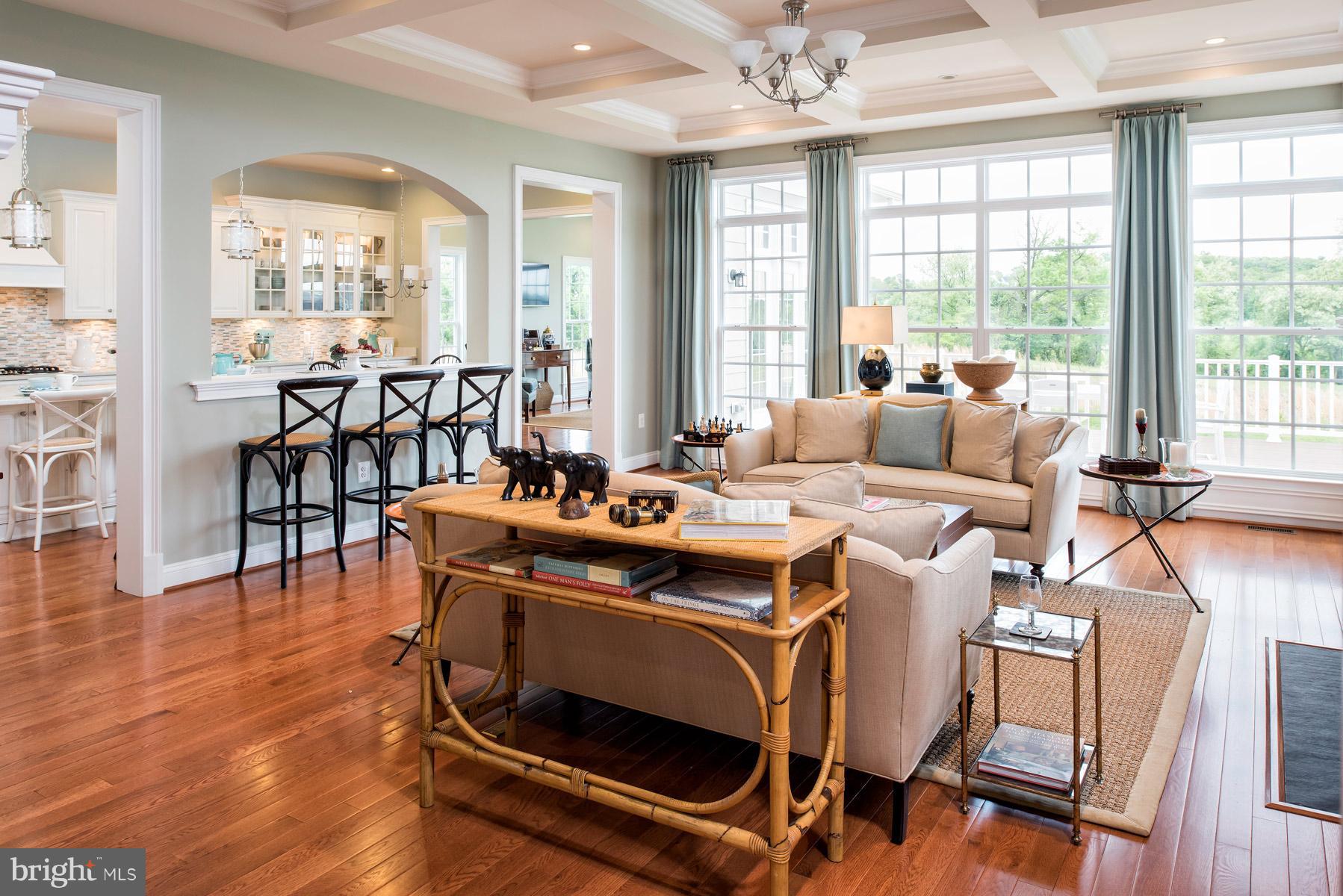 18285 Wild Raspberry Drive Purcellville, VA 20132 - Photo 5 of 12 Coffered ceiling, wall of windows, open to kitchen