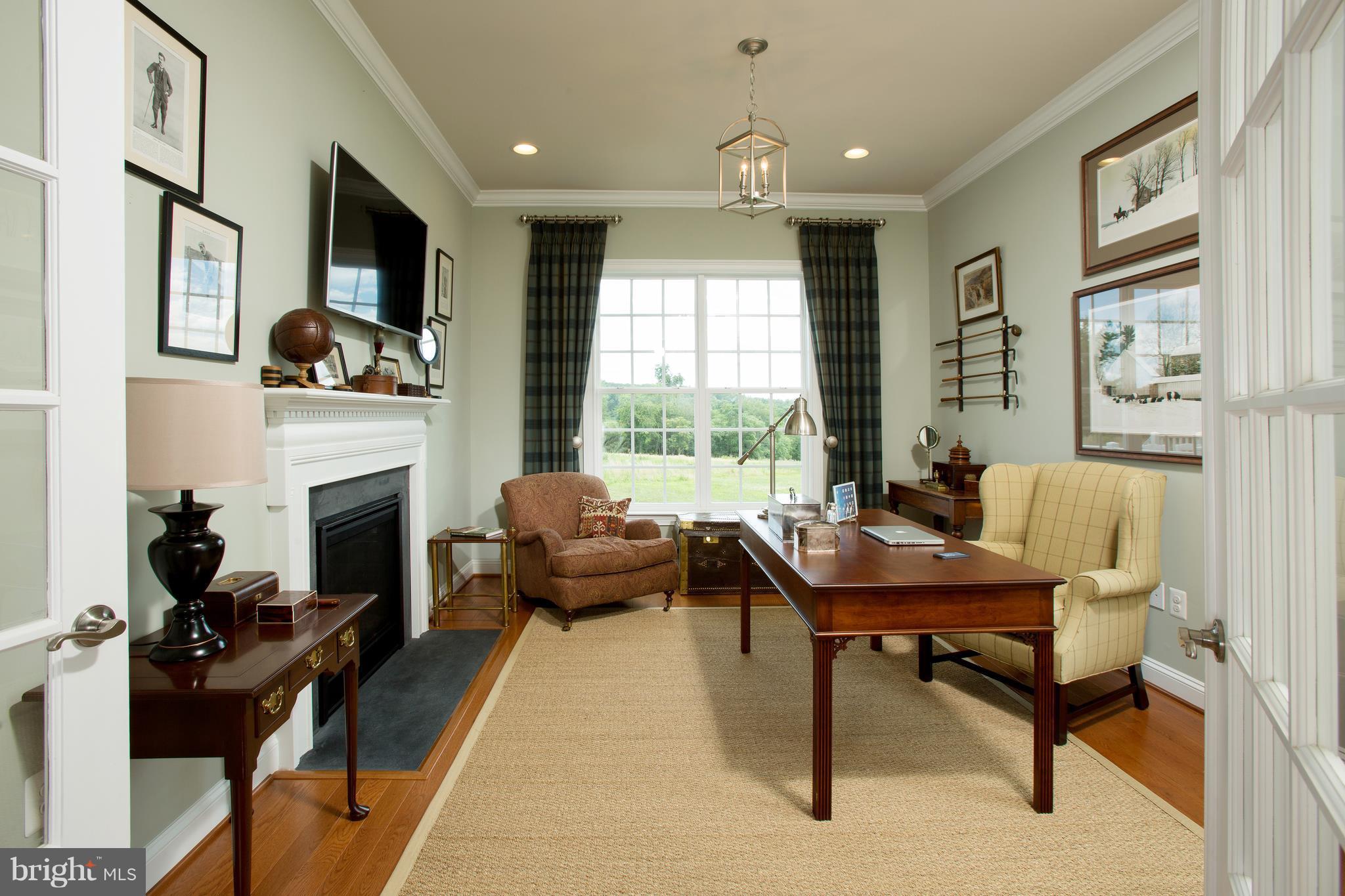 18285 Wild Raspberry Drive Purcellville, VA 20132 - Photo 10 of 12 Library with French doors, gas fireplace