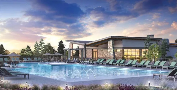 a view of a swimming pool with a patio