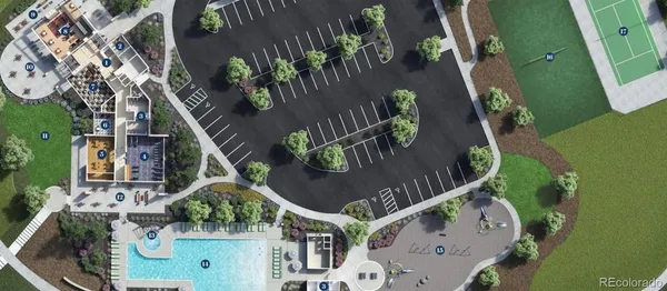 an aerial view of houses with yard