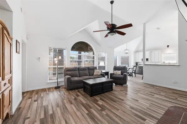 a living room with furniture