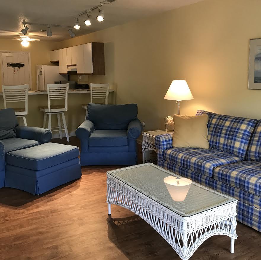 650 Monte Vista Road, Unit 406 Union Hall, VA 24176 - Photo 22 of 34 a living room with furniture a lamp and a flat screen tv