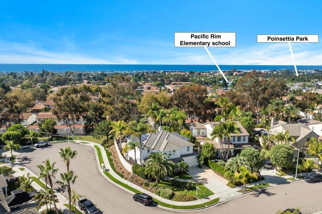 a view of a swimming pool with a yard