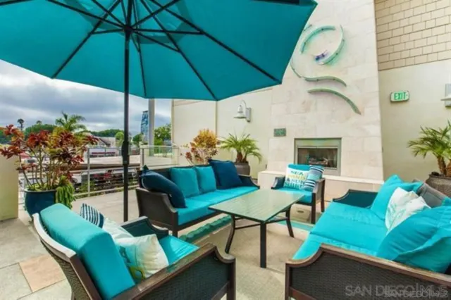 a view of a tables and chairs in patio