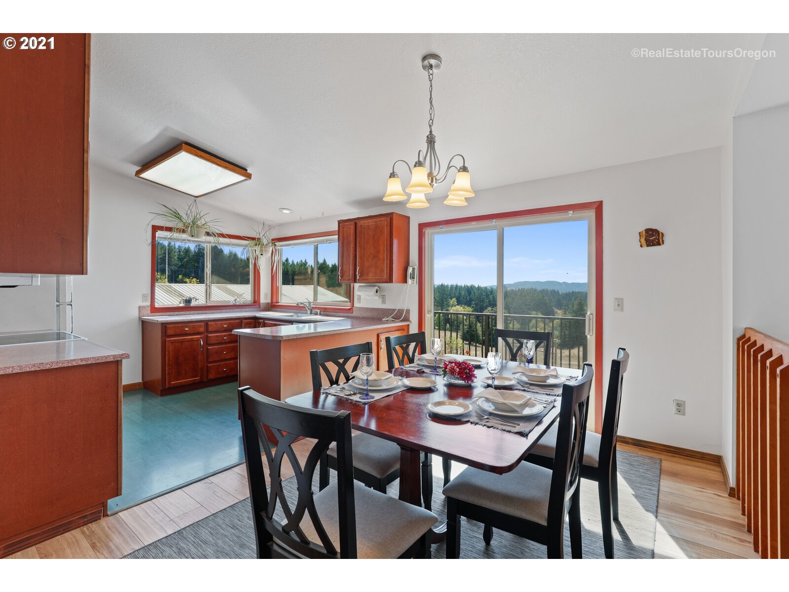 40965 Southwest Vandehey Road Gaston, OR 97119 - Photo 8 of 32 a dining room with furniture a chandelier and window