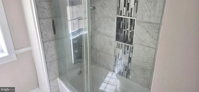a bathroom with a shower
