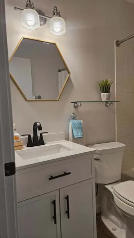 a bathroom with a sink and a toilet