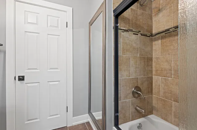 a bathroom with a shower