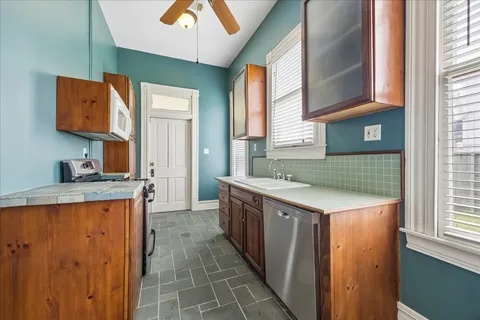 a view of an outdoor space with a balcony