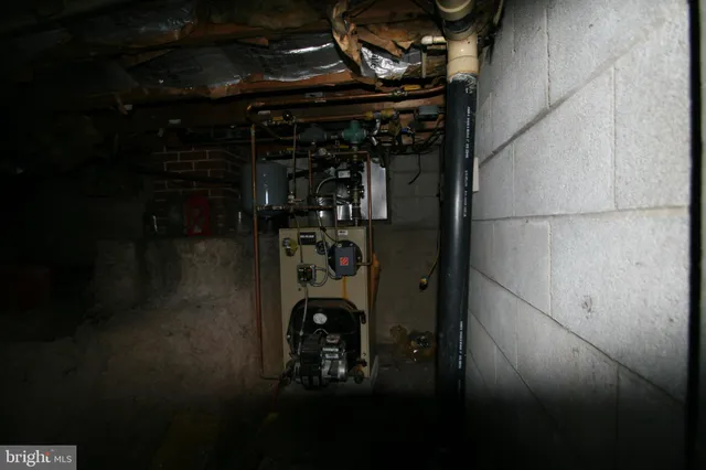 a close view of water heater room
