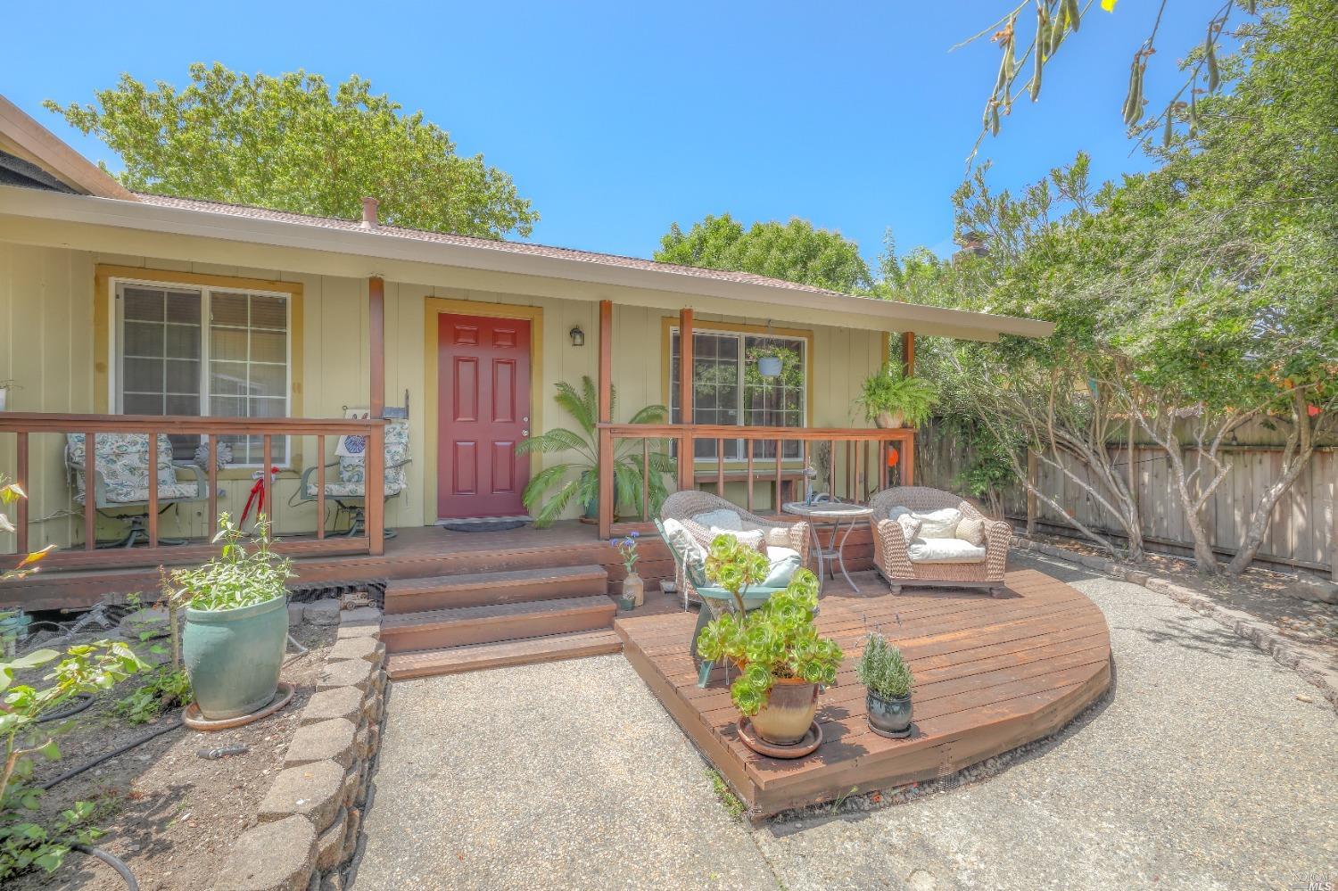 a view of a house with sitting area