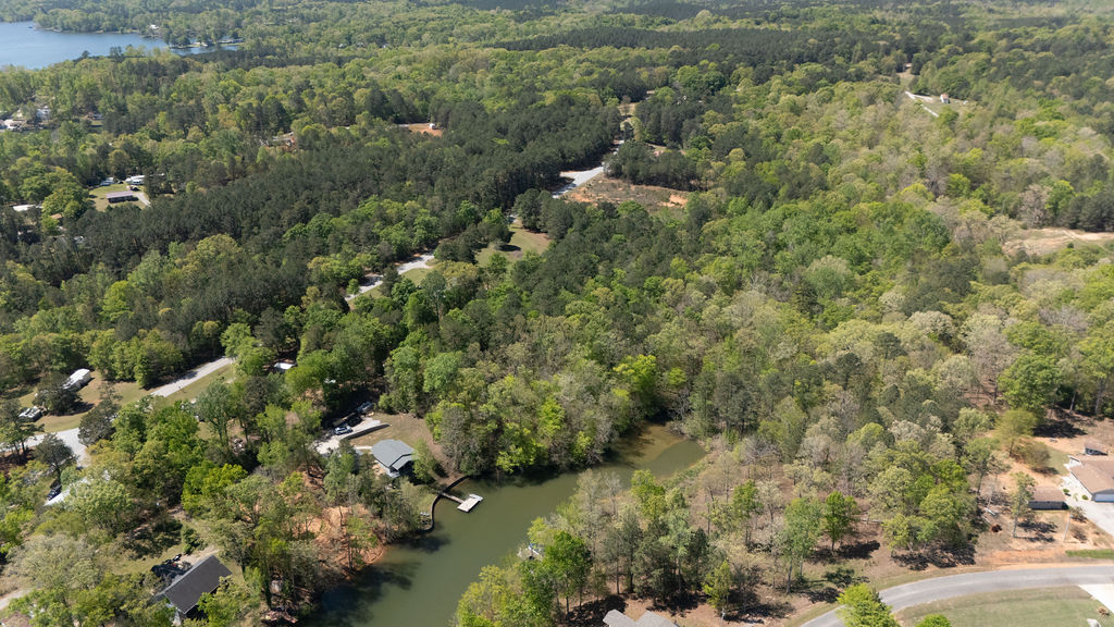 0 Bulldog Road Iva, SC 29655 - Photo 3 of 14 This serene aerial view captures expansive wooded terrain with water access and private boat docks.