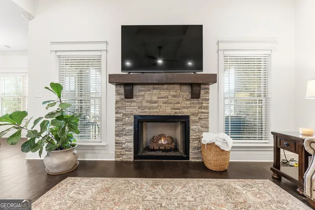 a large kitchen with cabinets