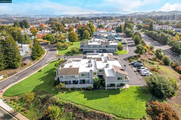 an aerial view of multiple house