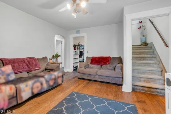 a living room with furniture and a couch