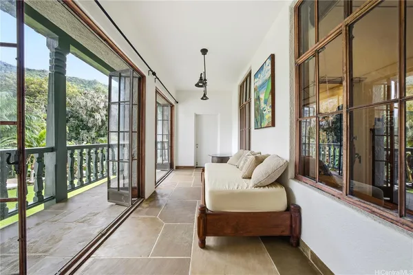 a living room with furniture