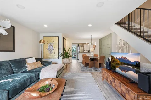 a living room with furniture and a couch