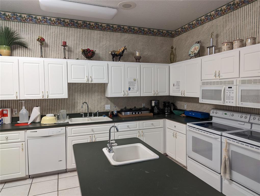 9958 Southwest 59th Circle Ocala, FL 34476 - Photo 51 of 56 a kitchen with granite countertop a sink a stove and cabinets