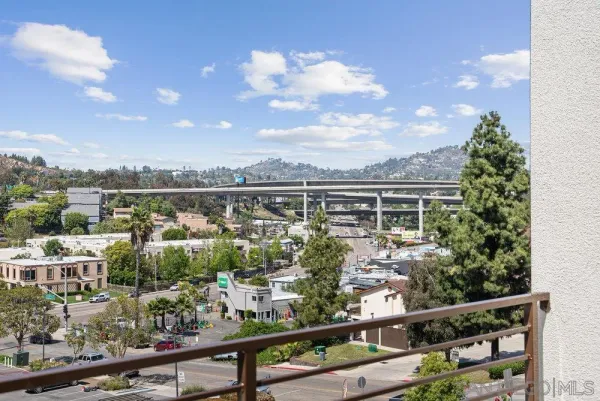 a view of city from a balcony