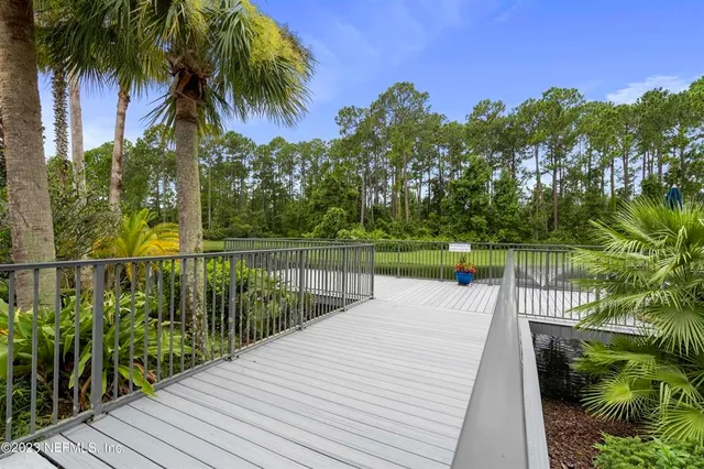 a view of a balcony with mountain view