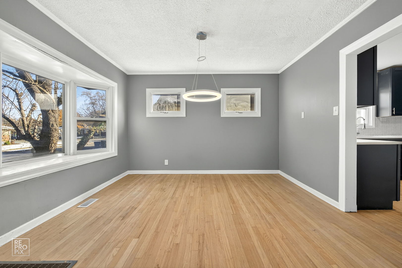 1621 Burr Oak Road Homewood, IL 60430 - Photo 3 of 10 a view of empty room with wooden floor and fan