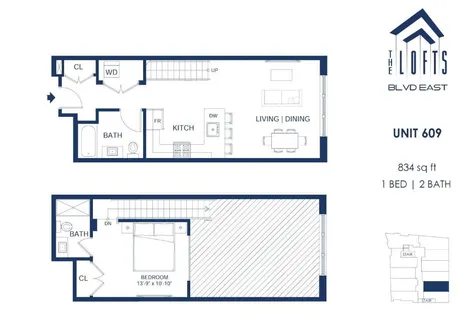 $3,300 | 6025 Boulevard East, Unit 609, West New York, NJ 07093