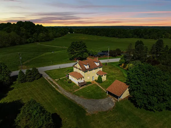 an aerial view of a house