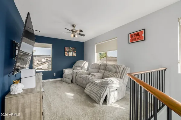 a living room with furniture