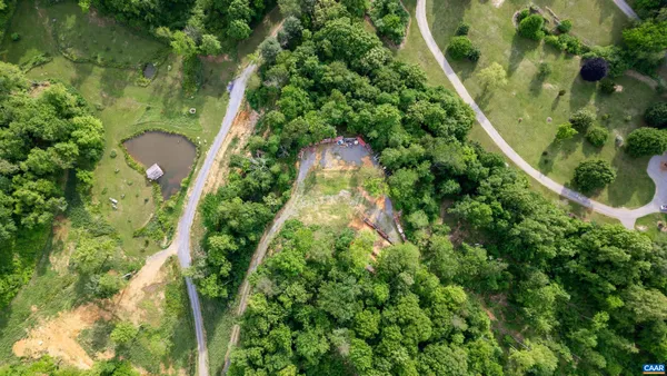 a yard with lots of green space