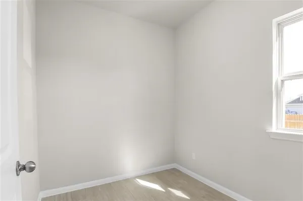 a view of a small space with window