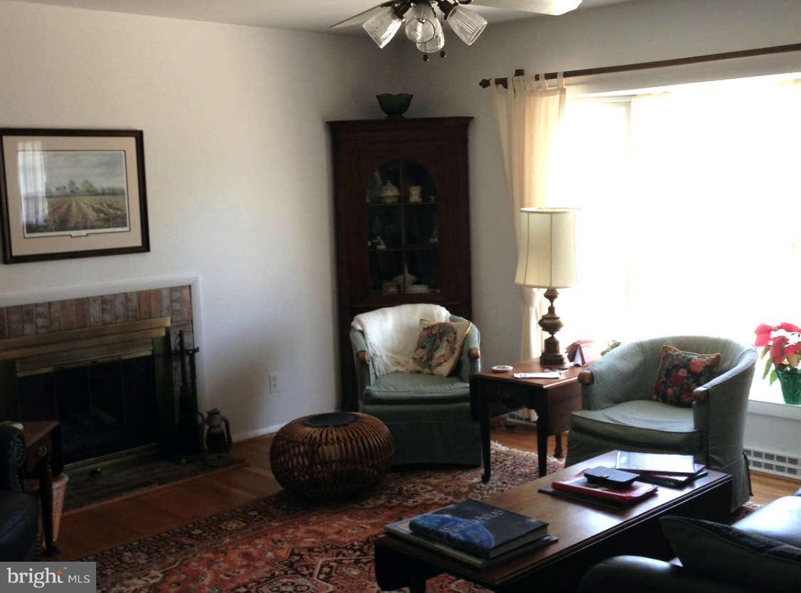 8445 Pine Tree Lane King George, VA 22485 - Photo 3 of 5 a living room with furniture a chandelier and a fireplace